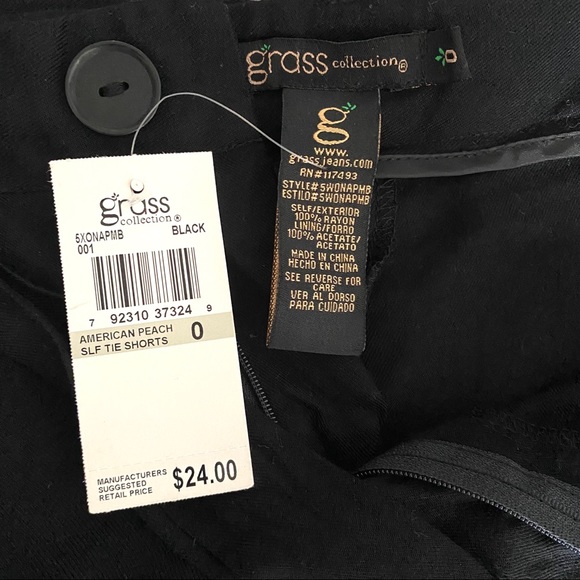 NWT Belted Tie Black Shorts size 0 - Picture 4 of 9